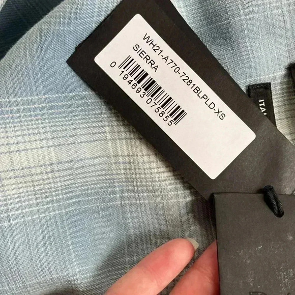 NWT RtA Sierra Shirt Blue Plaid size XS - Picture 7 of 11